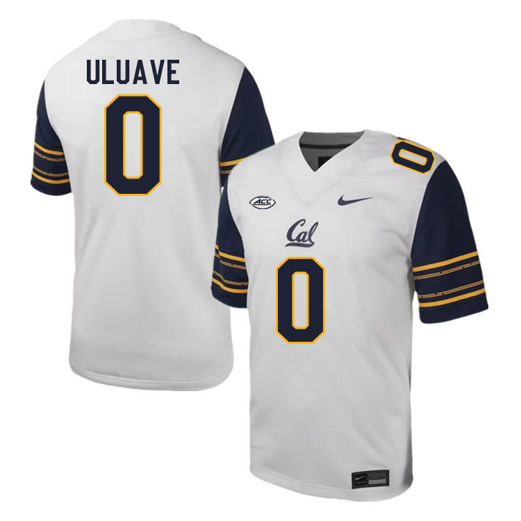 Men #0 Cade Uluave California Golden Bears ACC Conference College Football Jerseys Stitched Sale-Whi